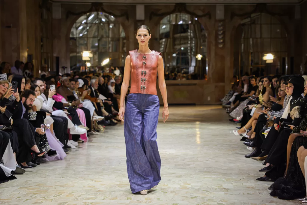 a model in fashion week paris