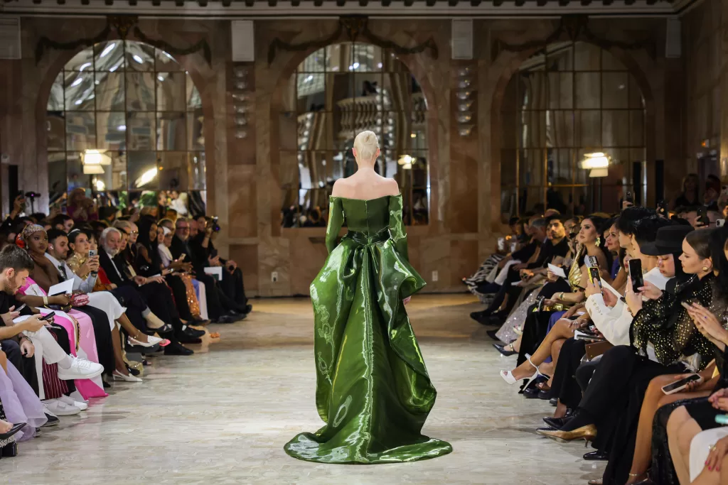 a model in fashion week paris