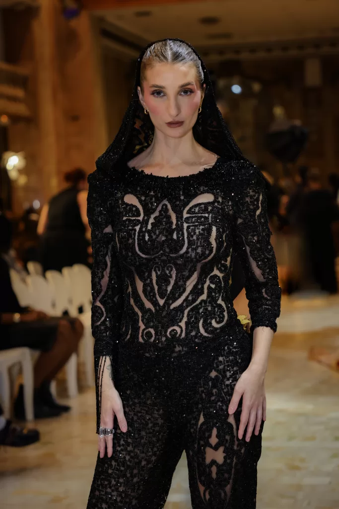 a model in fashion week paris